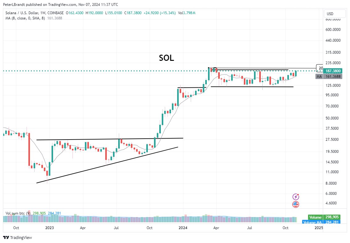 Solana 1W Chart Peter Brandt